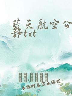 蓝天航空公司王静txt