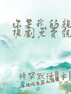 你是我的亲人电视剧免费观看高清