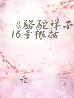 《骆驼祥子》第16章概括