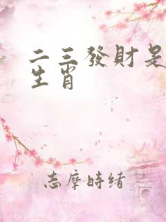 二三发财是什么生肖