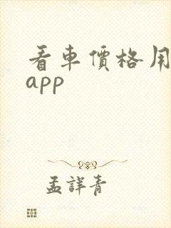 看车价格用什么app 看车价格用什么app