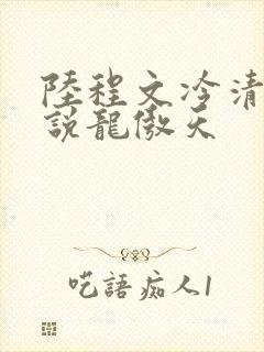 陆程文冷清秋小说龙傲天