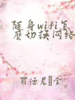 随身wifi怎么切换网络