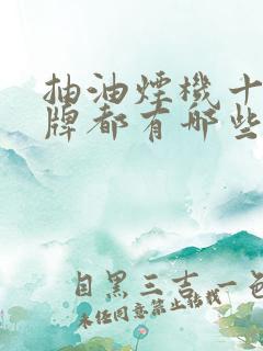 抽油烟机十大品牌都有哪些 抽油烟机十大品牌都有哪些