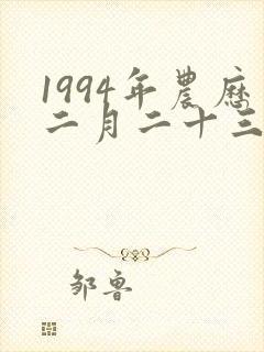 1994年农历二月二十三日生辰八字