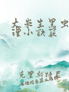 大米生黑虫子处理小诀窍
