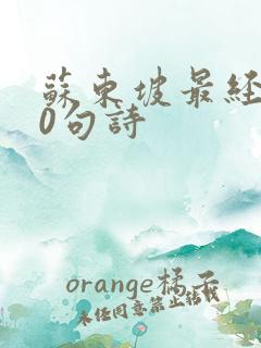 苏东坡最经典50句诗