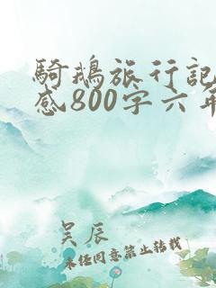 骑鹅旅行记读后感800字六年级