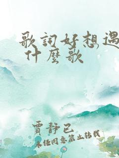 歌词好想遇见你 什么歌