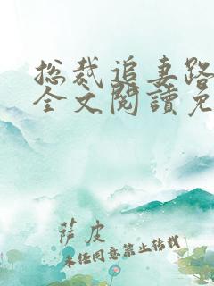 总裁追妻路漫漫全文阅读免费