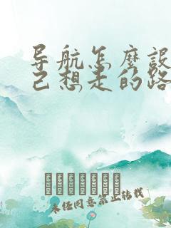 导航怎么设置自己想走的路线