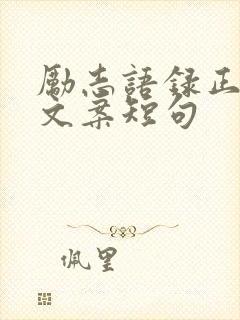 励志语录正能量文案短句