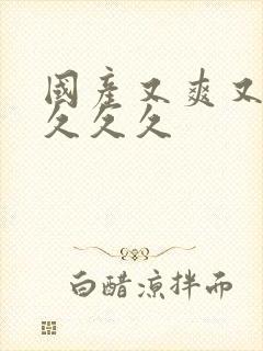国产又爽又高潮久久久