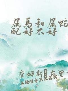 属马和属蛇的婚配好不好