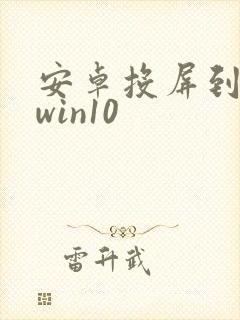 安卓投屏到电脑win10