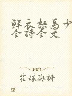 鲜衣怒马少年时全诗全文