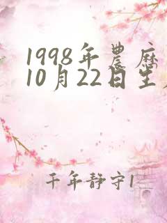 1998年农历10月22日生辰八字