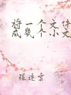 将一个文件压缩成几个小文件
