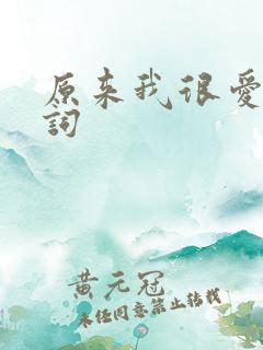 原来我很爱你歌词 原来我很爱你歌词