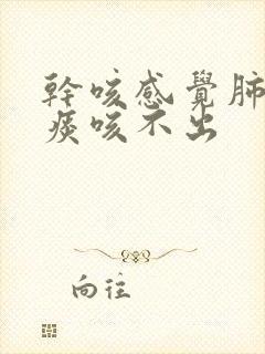 干咳感觉肺里有痰咳不出 干咳感觉肺里有痰咳不出