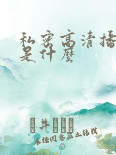 私密高清播放器是什么