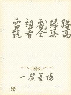 电视剧归路免费观看全集高清播放