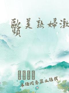 欧美熟妇激情视频