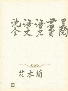 沈洛洛君昊小说全文免费阅读