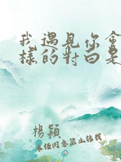 我遇见你会有怎样的对白是什么歌 我遇见你会有怎样的对白是什么歌