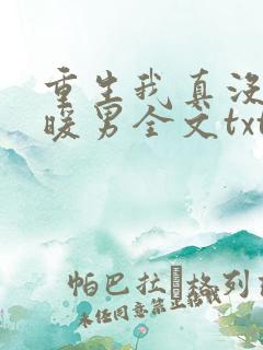 重生我真没想当暖男全文txt下载