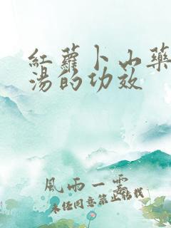 红萝卜山药瘦肉汤的功效