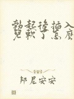 勃起后插入一会儿软了怎么办