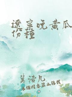 辽宁晚黄瓜几月份种