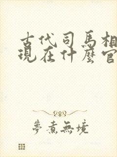 古代司马相当于现在什么官职
