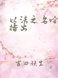 以法之名啥时候播出
