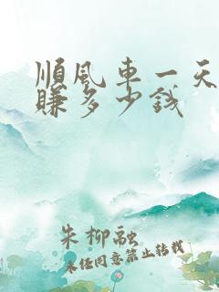顺风车一天可以赚多少钱