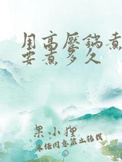 用高压锅煮花生要煮多久
