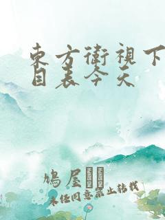东方卫视下午节目表今天