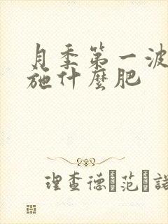 月季第一波花后施什么肥