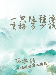 一只纯种博美狗价格多少钱