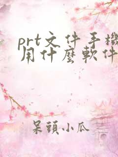 prt文件手机用什么软件打开