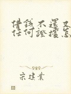 借钱不还又没有任何证据怎么办