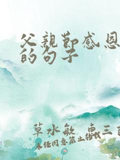父亲节感恩父亲的句子
