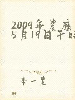 2009年农历5月19日午时八字