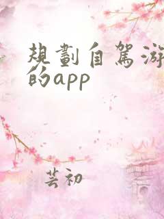 规划自驾游路线的app