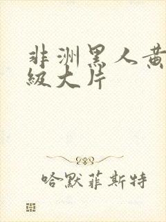非洲黑人黄色一级大片
