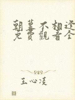 朝暮不相逢短剧免费观看全集