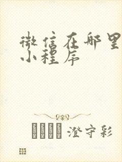微信在哪里查看小程序