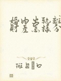 婚内出轨离婚后财产怎样分割