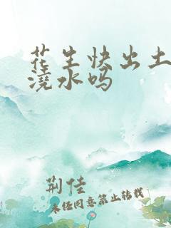 花生快出土时能浇水吗